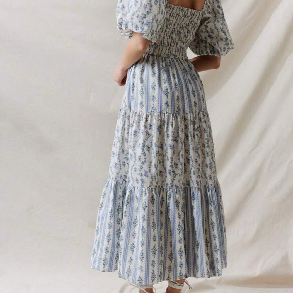 Floral Blue Maxi Dress - Picture 3 of 3